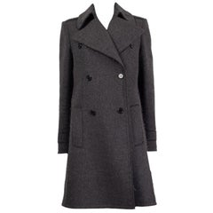 CELINE grey wool DOUBLE BREASTED Coat Jacket 40 M