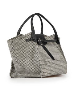 Celine Grey Wool Houndstooth Big Bag Tote