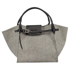 Celine Grey Wool Houndstooth Big Bag Tote