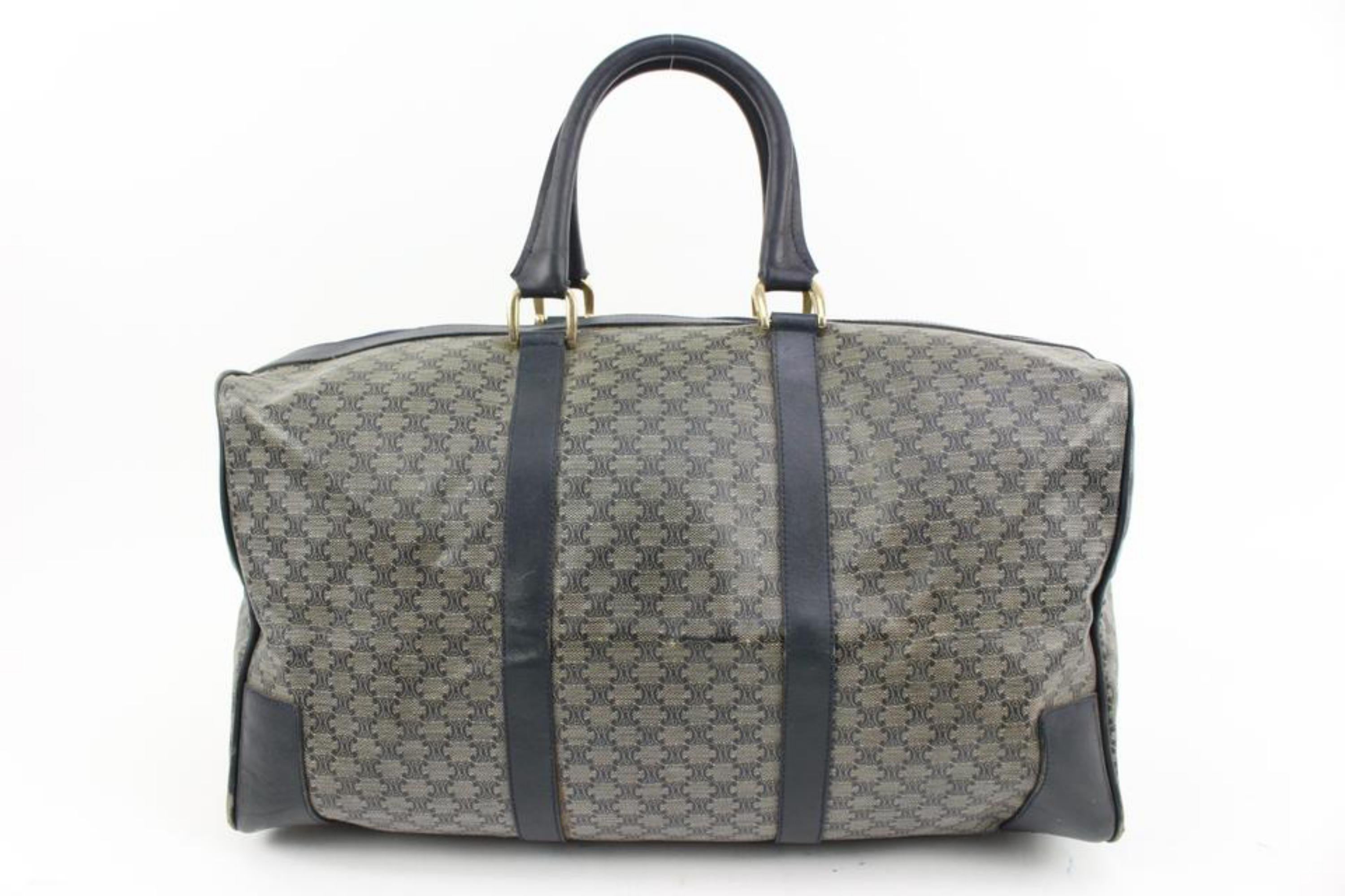 Navy Monogram Macadam Boston Duffle Bag 