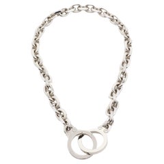 Celine Handcuff Silver Tone Chain Necklace