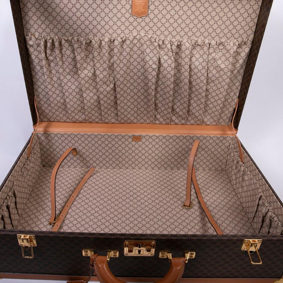 CELINE Hard Suitcase In Brown Canvas  10