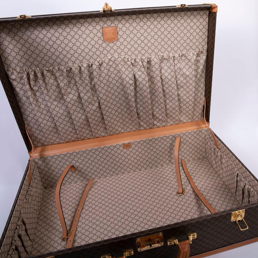 CELINE Hard Suitcase In Brown Canvas  11