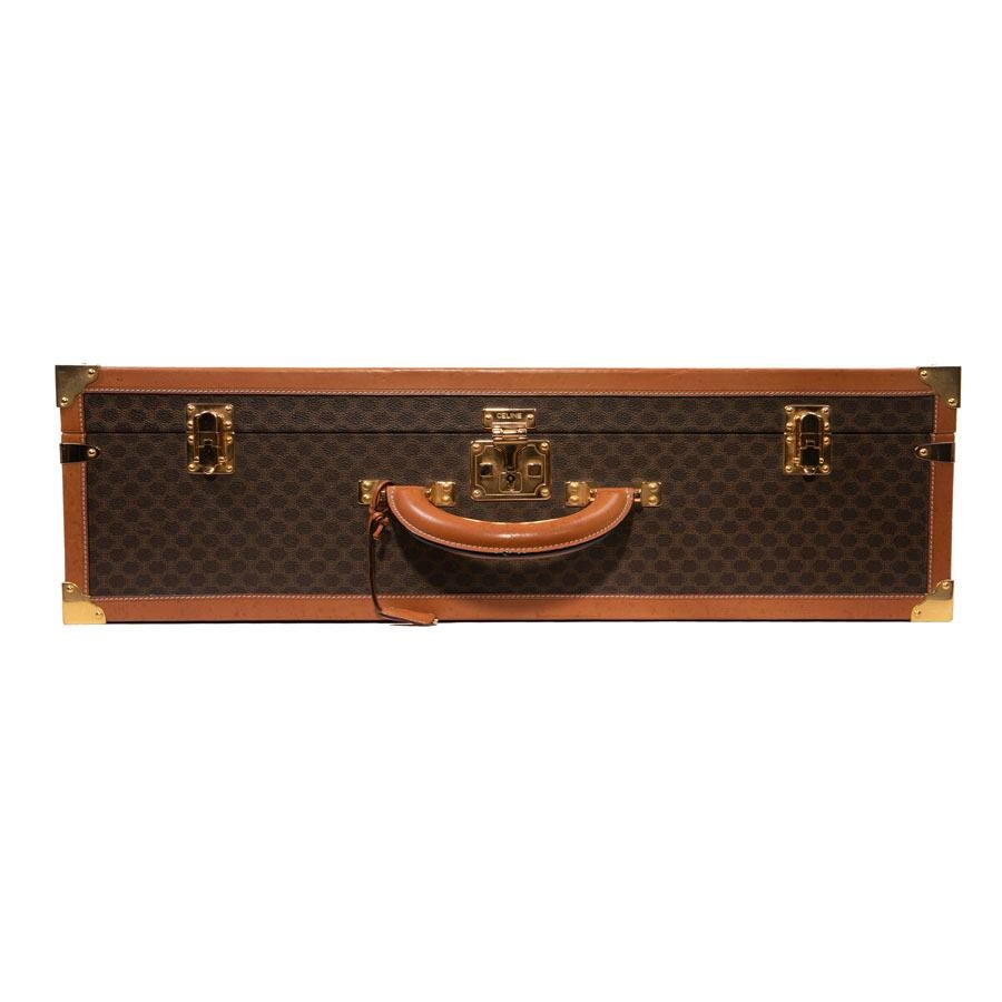 CELINE Hard Suitcase In Brown Canvas  In Good Condition In Paris, FR