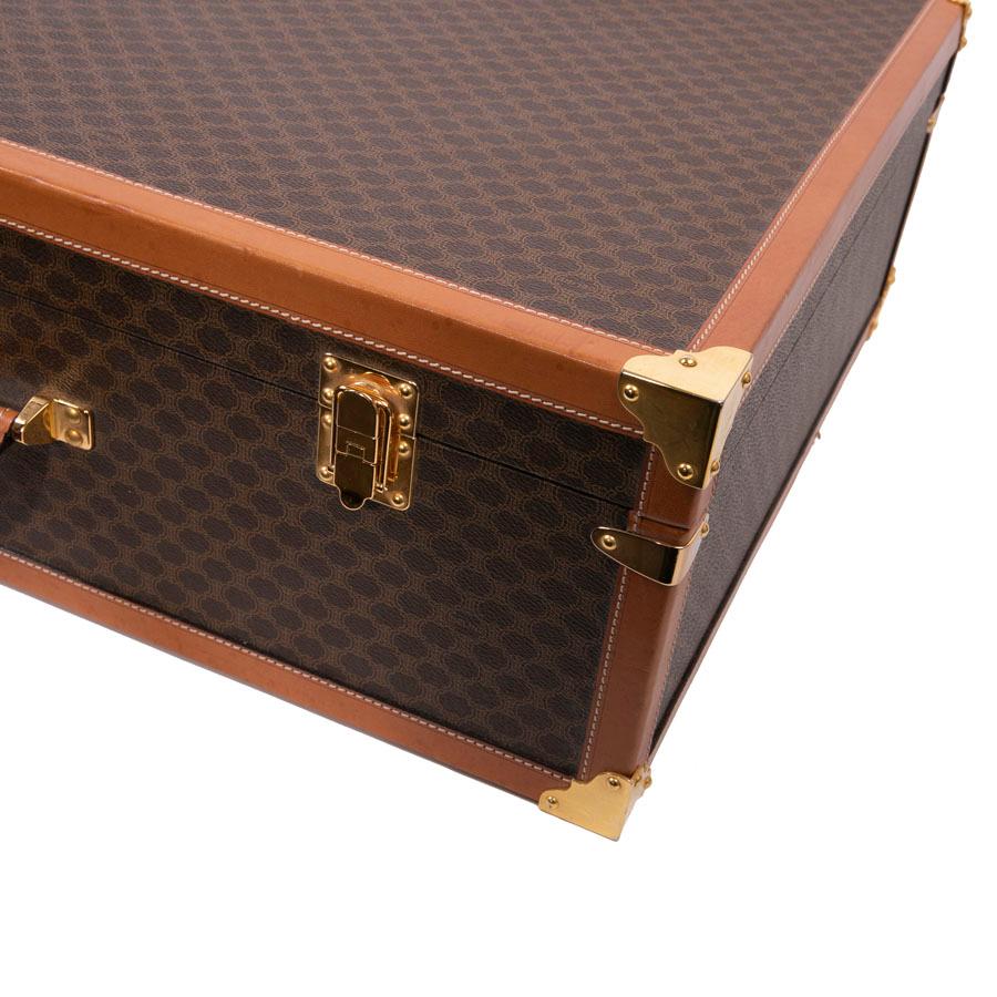 CELINE Hard Suitcase In Brown Canvas  4