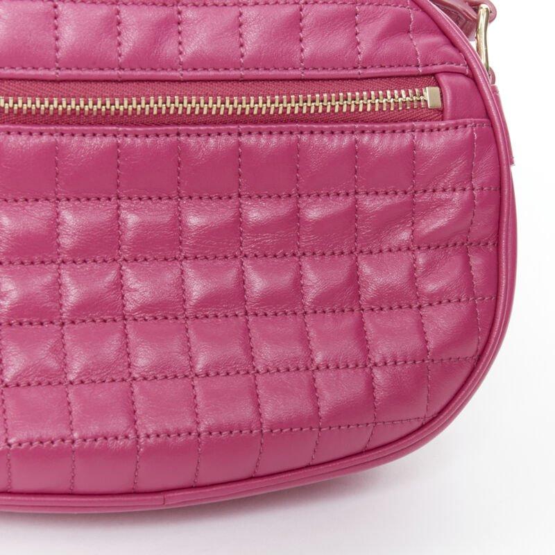 CELINE Hedi Slimane 2019 C Charm pink quilted small crossbody camera bag For Sale 5