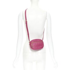 CELINE Hedi Slimane 2019 C Charm pink quilted small crossbody camera bag