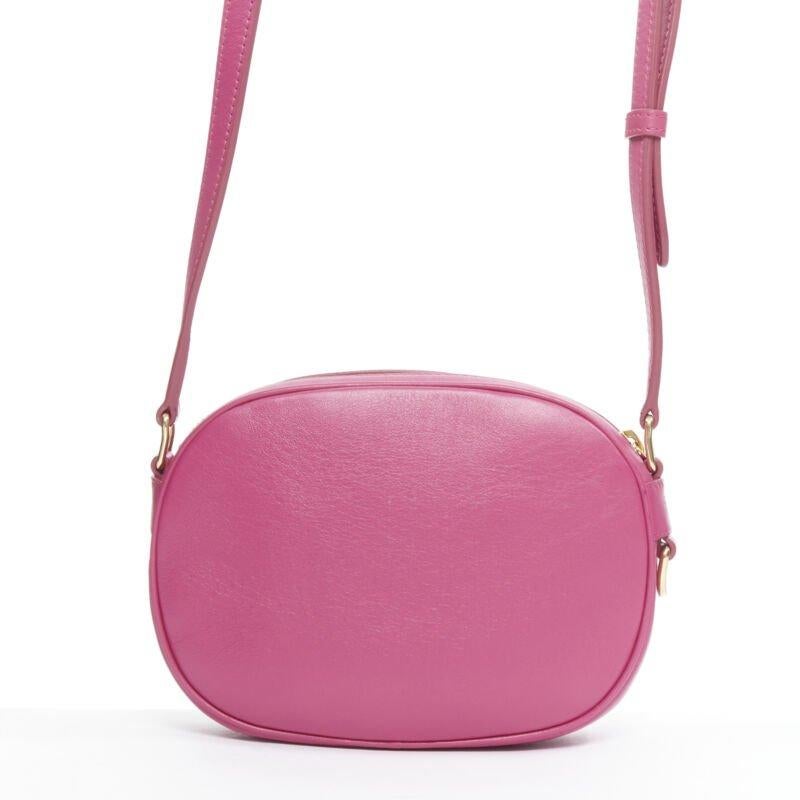 Women's CELINE Hedi Slimane 2019 C Charm pink quilted small crossbody camera bag For Sale