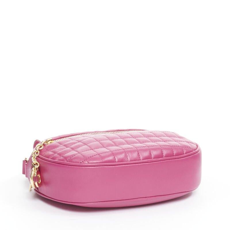 CELINE Hedi Slimane 2019 C Charm pink quilted small crossbody camera bag For Sale 2
