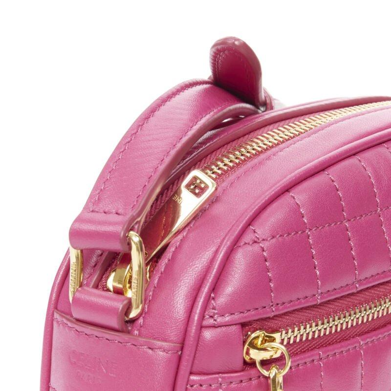 CELINE Hedi Slimane 2019 C Charm pink quilted small crossbody camera bag For Sale 3