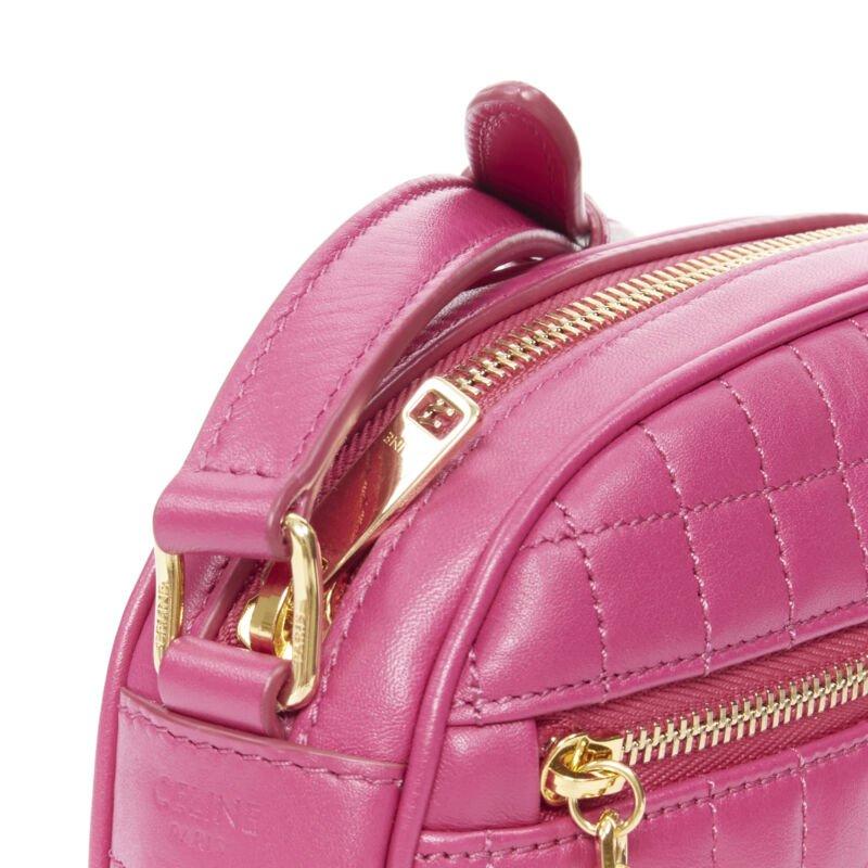 CELINE Hedi Slimane 2019 C Charm pink quilted small crossbody camera bag For Sale 4