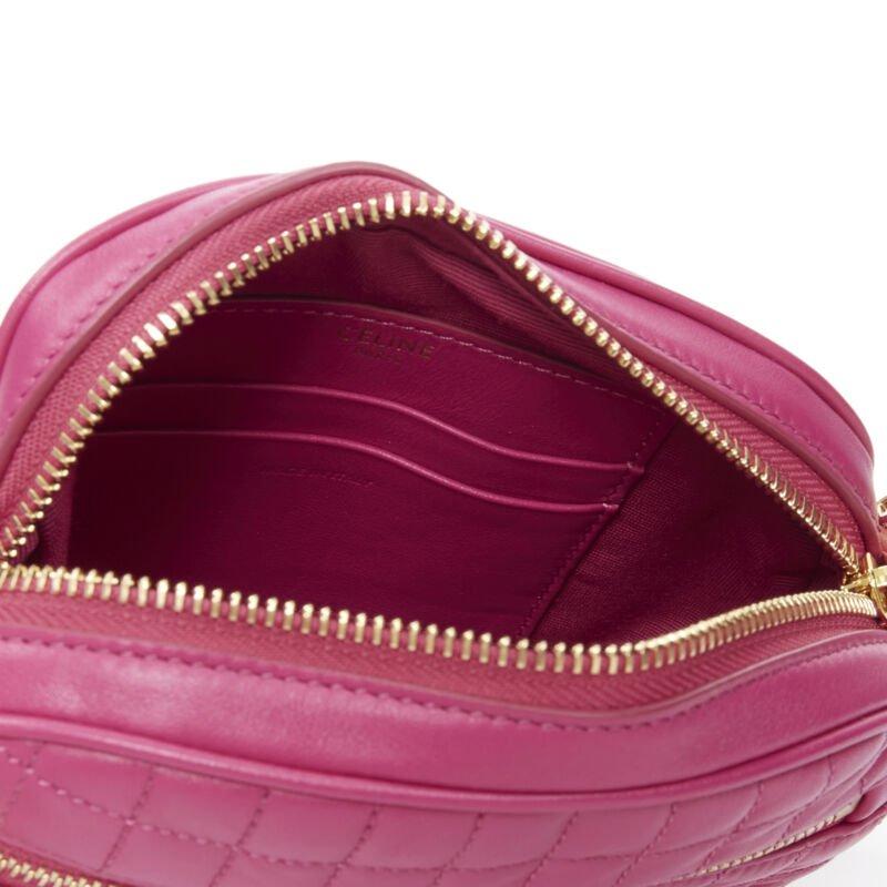CELINE Hedi Slimane 2019 C Charm pink quilted small crossbody camera bag For Sale 4