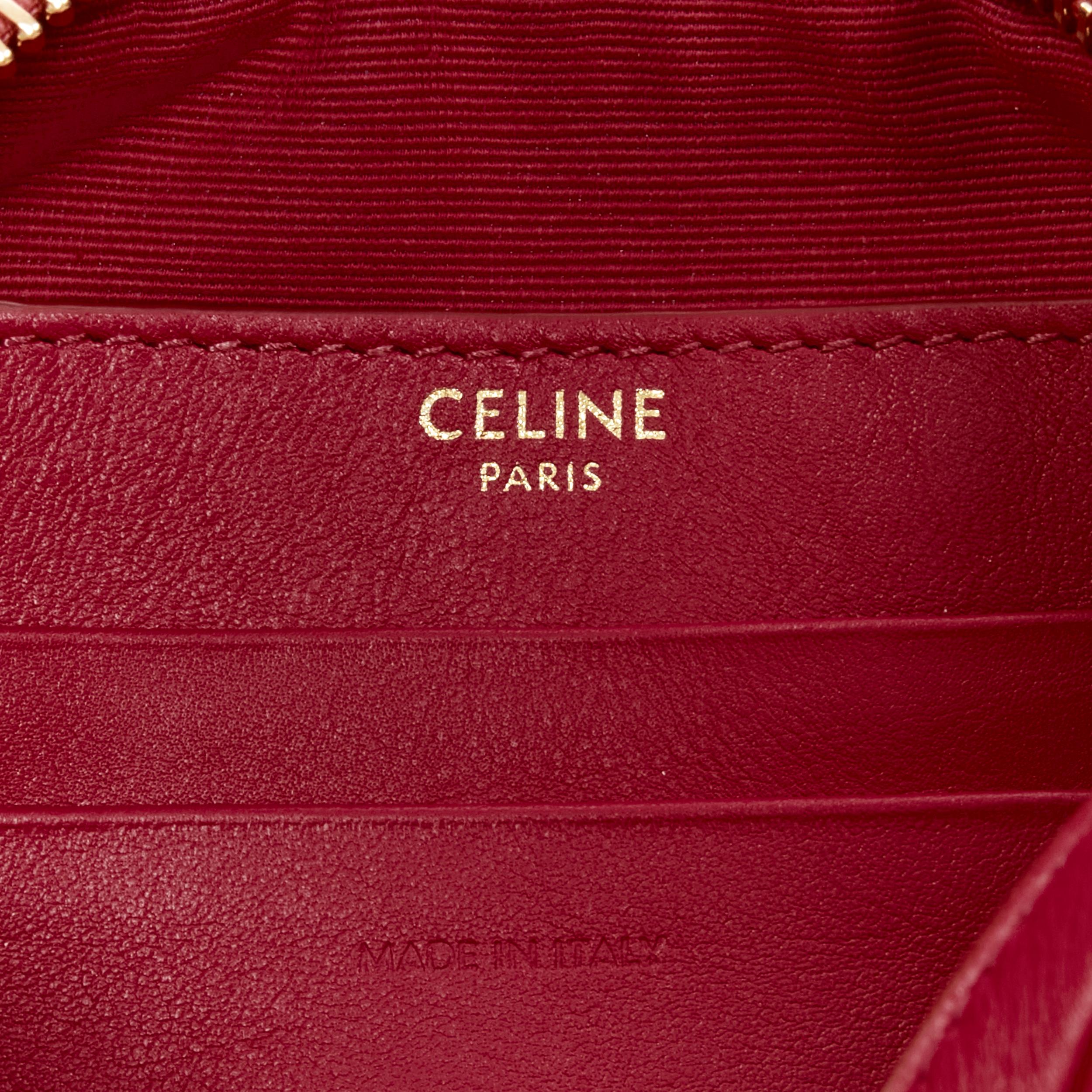 CELINE Hedi Slimane 2019 C Charm red quilted small crossbody camera bag For Sale 5