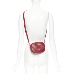 CELINE Hedi Slimane 2019 C Charm rot gesteppte kleine Crossbody-Kameratasche
