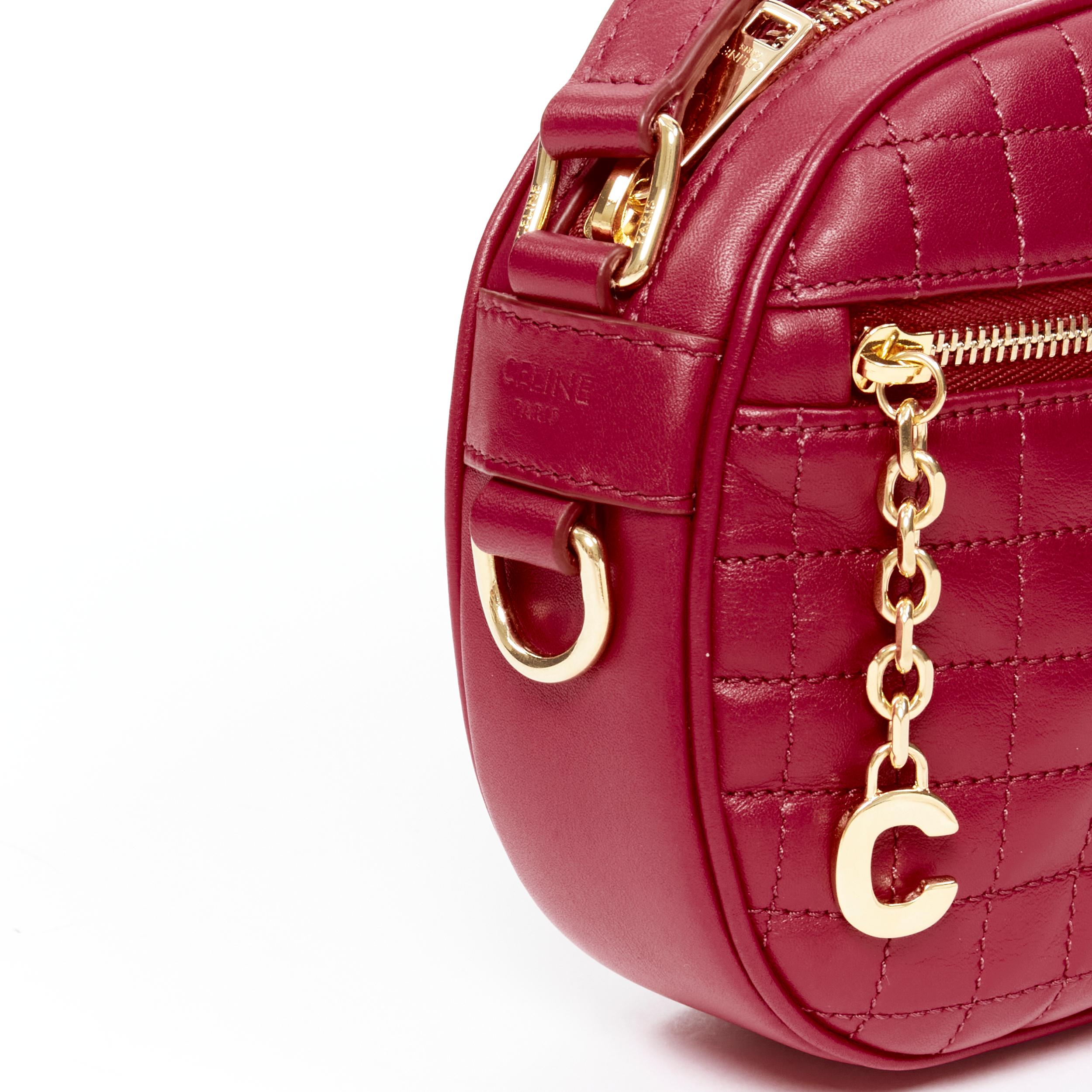 CELINE Hedi Slimane 2019 C Charm red quilted small crossbody camera bag 2