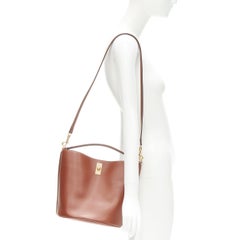 CELINE Hedi Slimane Bucket 16 brown turn lock hobo bucket crossbody bag