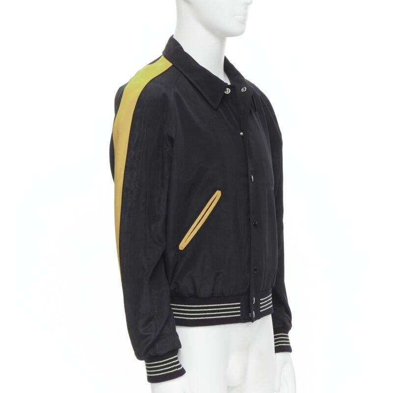 Nero Celine Hedi Slimane Christian Marclay 2019 Runway KLAAK Teddy bomber EU50 L. in vendita