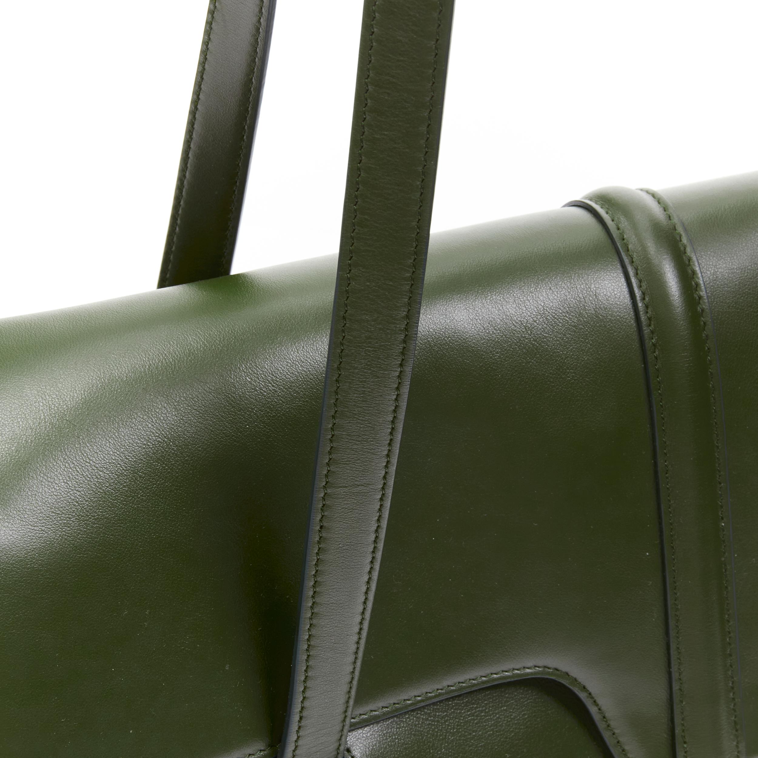 CELINE Hedi Slimane Large Soft 16 bag khaki green smooth calfskin turnlock bag 2