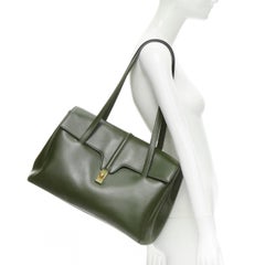 CELINE Hedi Slimane Large Soft 16 bag khaki green smooth calfskin turnlock bag