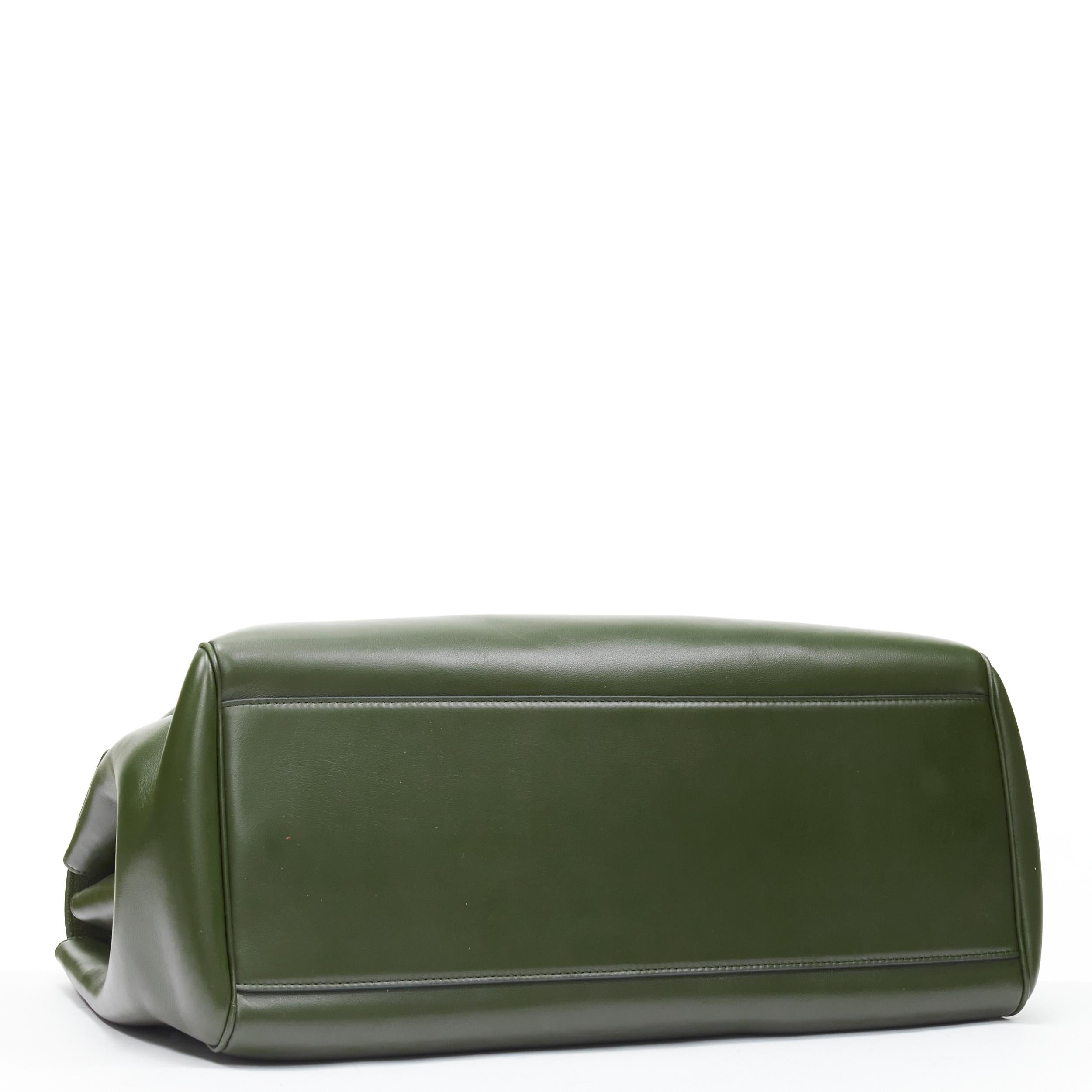 Beige CELINE Hedi Slimane Large Soft 16 bag khaki green smooth calfskin turnlock bag