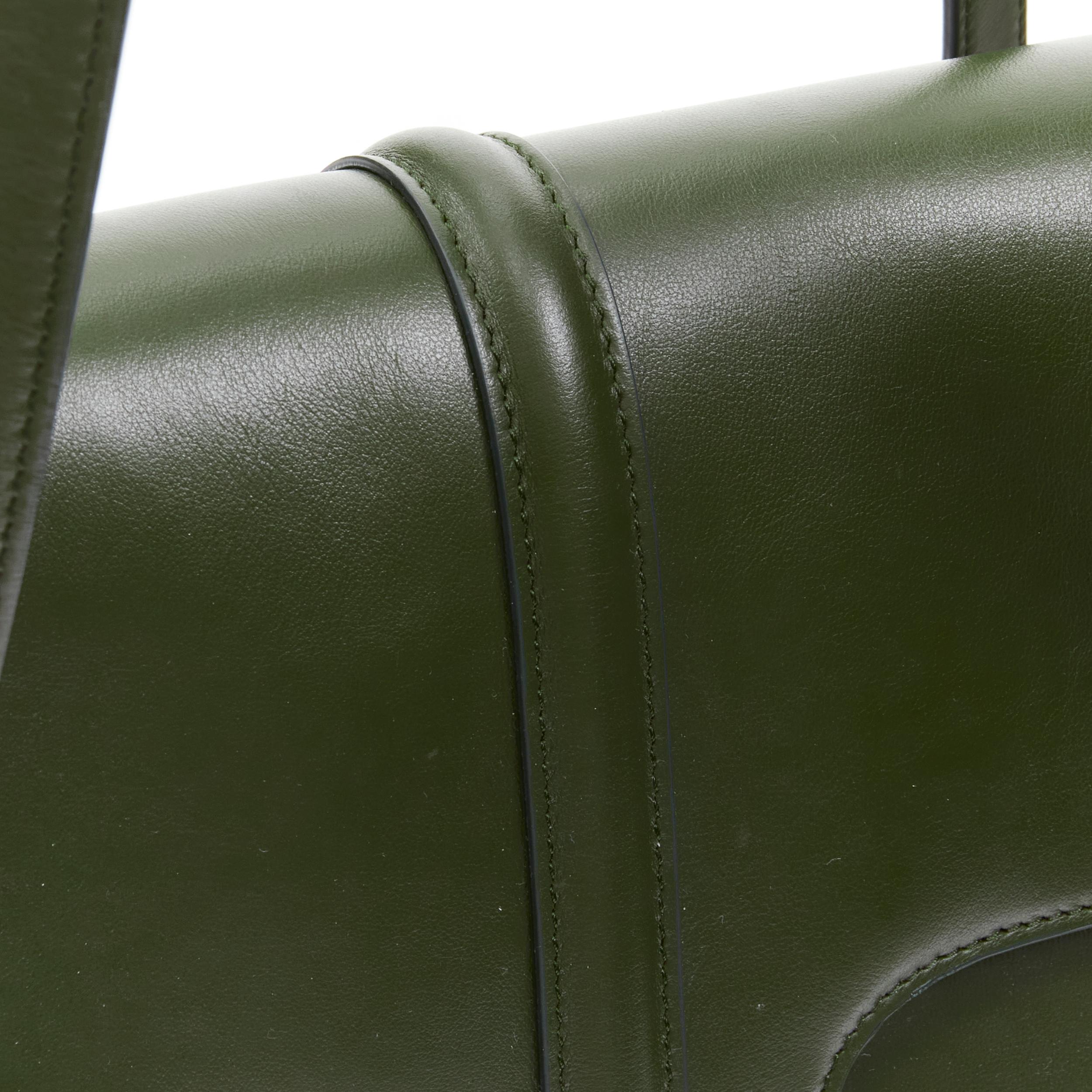 CELINE Hedi Slimane Large Soft 16 bag khaki green smooth calfskin turnlock bag 1