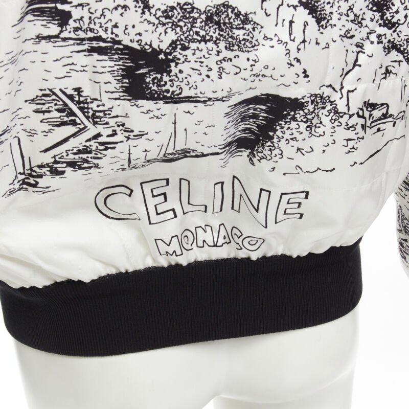 CELINE Hedi Slimane Runway Casaque white silk foulard reversible bomber FR34 For Sale 5