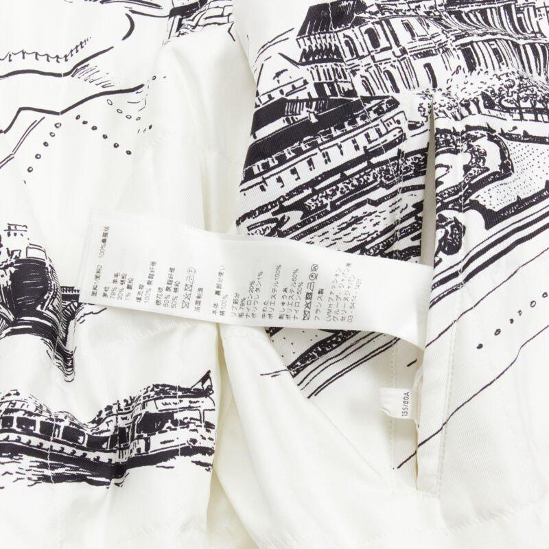 CELINE Hedi Slimane Runway Casaque white silk foulard reversible bomber FR34 For Sale 6