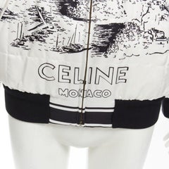 CELINE Hedi Slimane Runway Casaque white silk foulard reversible bomber FR34