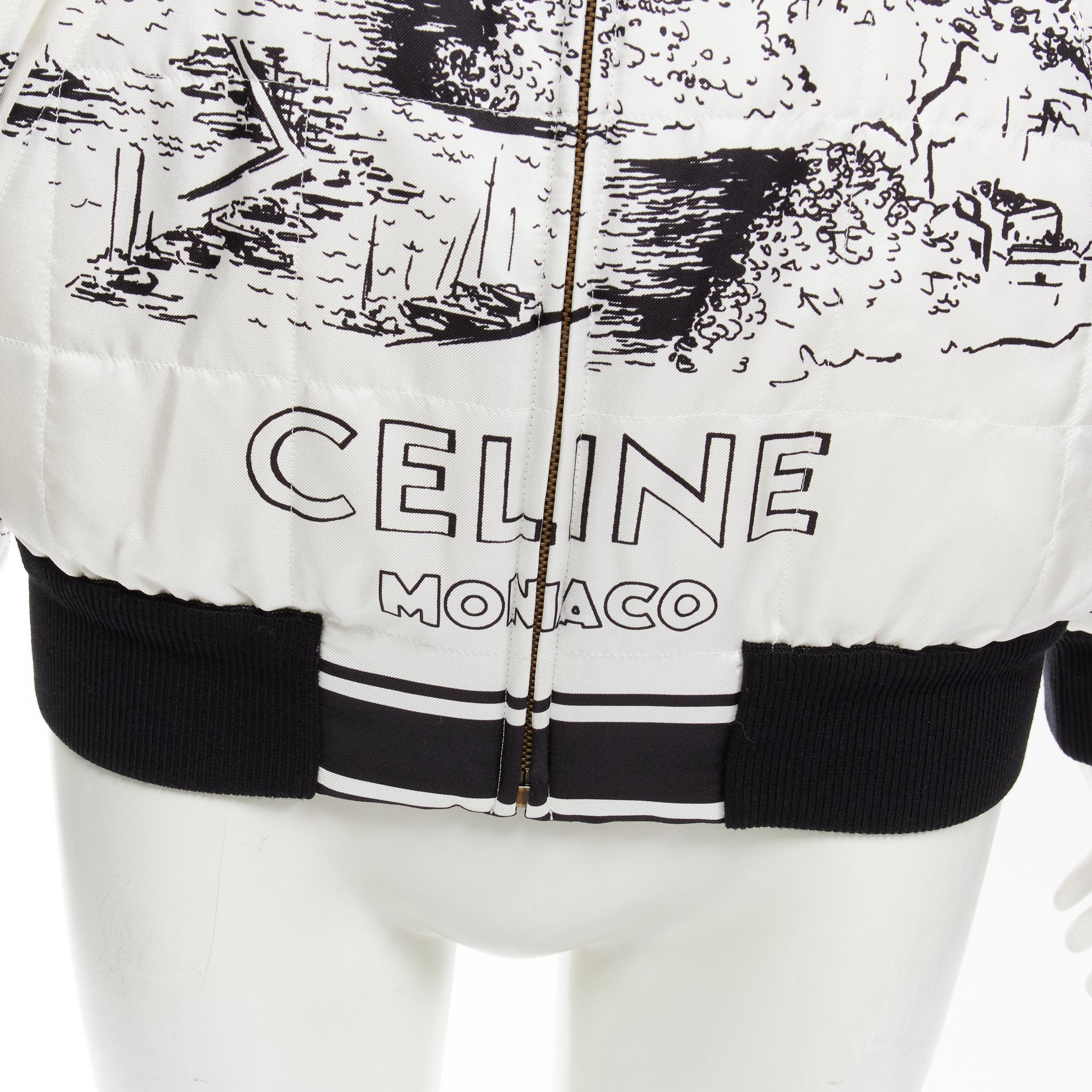 CELINE Hedi Slimane Runway Casaque white silk foulard reversible bomber FR34
Brand: Celine
Designer: Hedi Slimane
Collection: Spring Summer 2021 Runway
Material: 100% Silk
Color: White
Pattern: Abstract
Closure: Zip
Extra Detail: Fully reversible