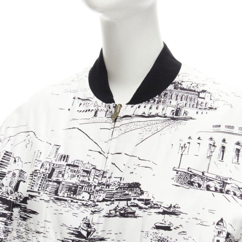 CELINE Hedi Slimane Runway Casaque white silk foulard reversible bomber FR34 For Sale 3