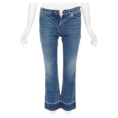 CELINE Hedi Slimane Triomphe button blue washed straight jeans FR34 XS