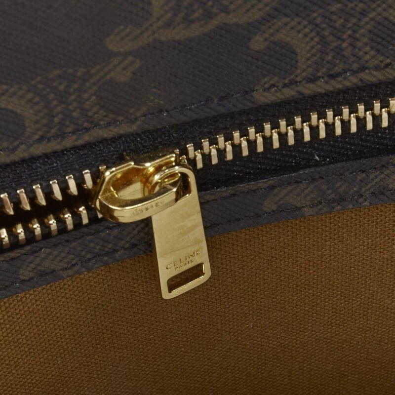 CELINE Hedi Slimane Borsa Triomphe in tela marrone con monogramma Vertical Cabas in vendita 5