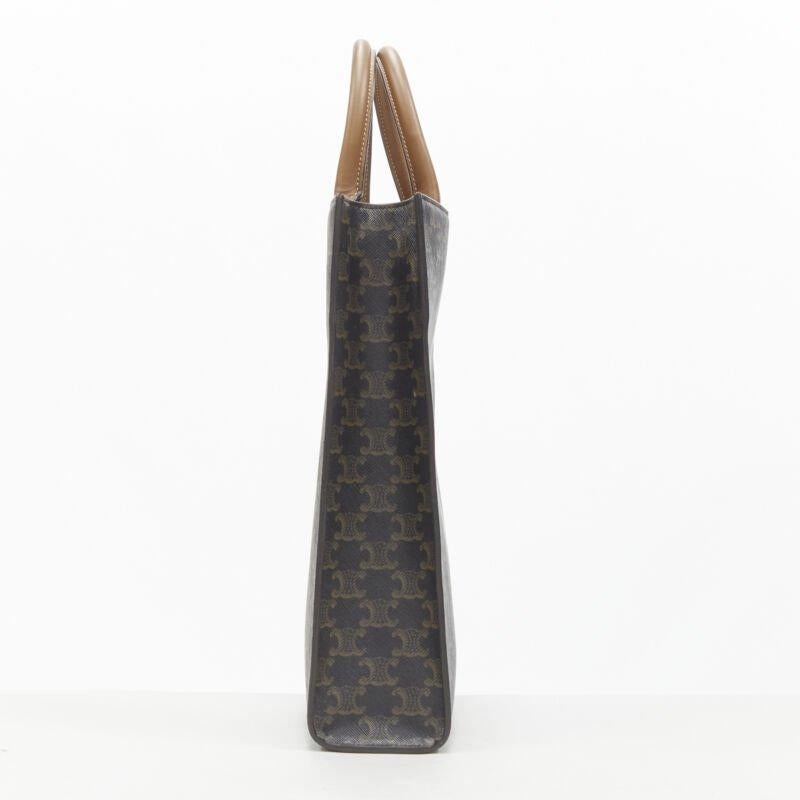 CELINE Hedi Slimane Borsa Triomphe in tela marrone con monogramma Vertical Cabas In condizioni ottime in vendita a Hong Kong, NT