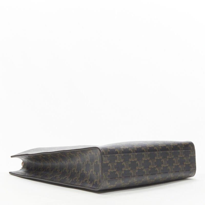 CELINE Hedi Slimane Borsa Triomphe in tela marrone con monogramma Vertical Cabas in vendita 1