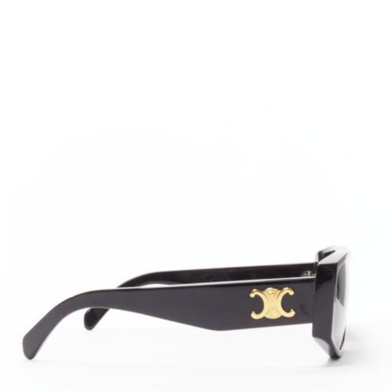 CELINE Hedi Slimane Triomphe CL40227U black gold logo acetate sunglasses In New Condition In Hong Kong, NT
