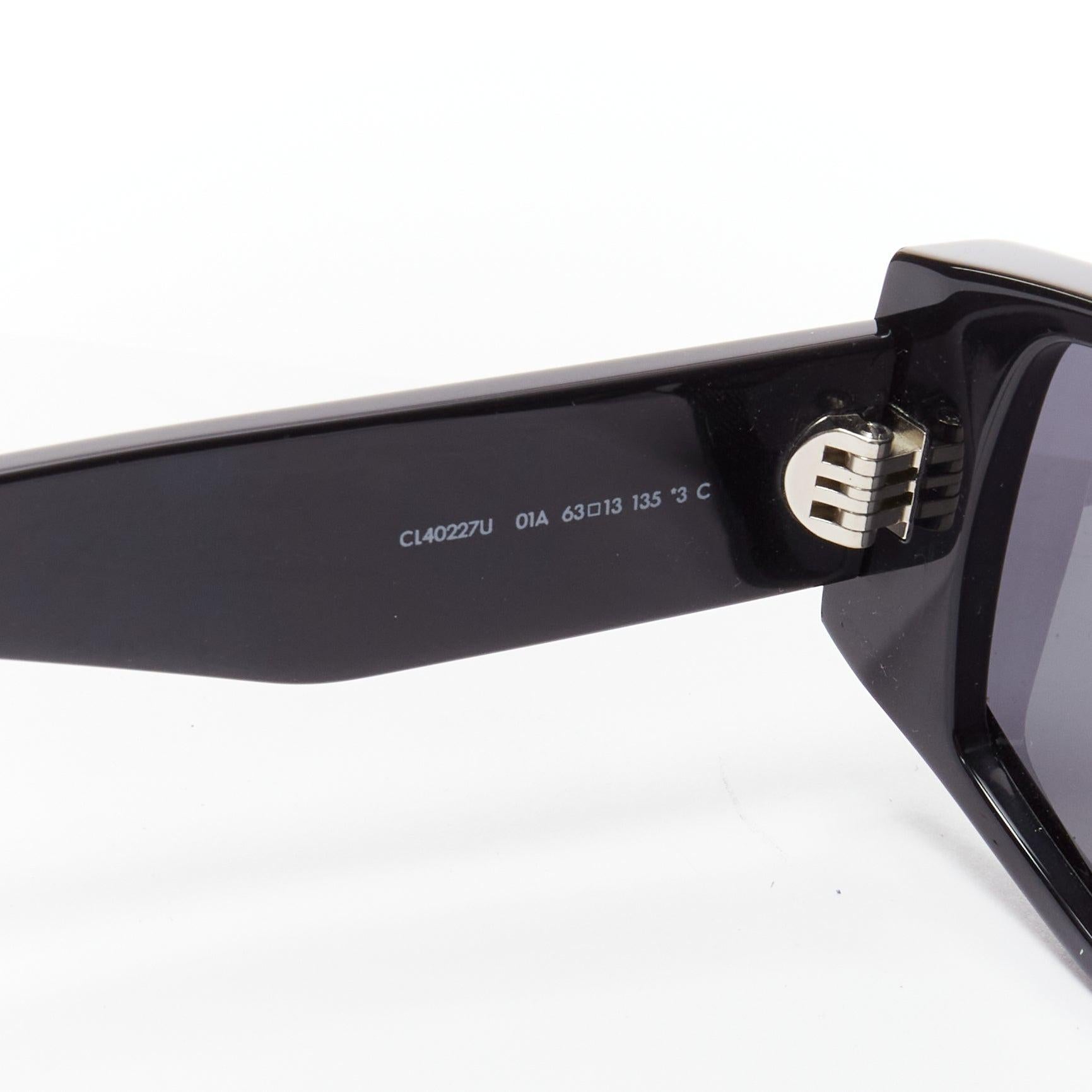 CELINE Hedi Slimane Triomphe CL40227U black gold logo acetate sunglasses For Sale 3