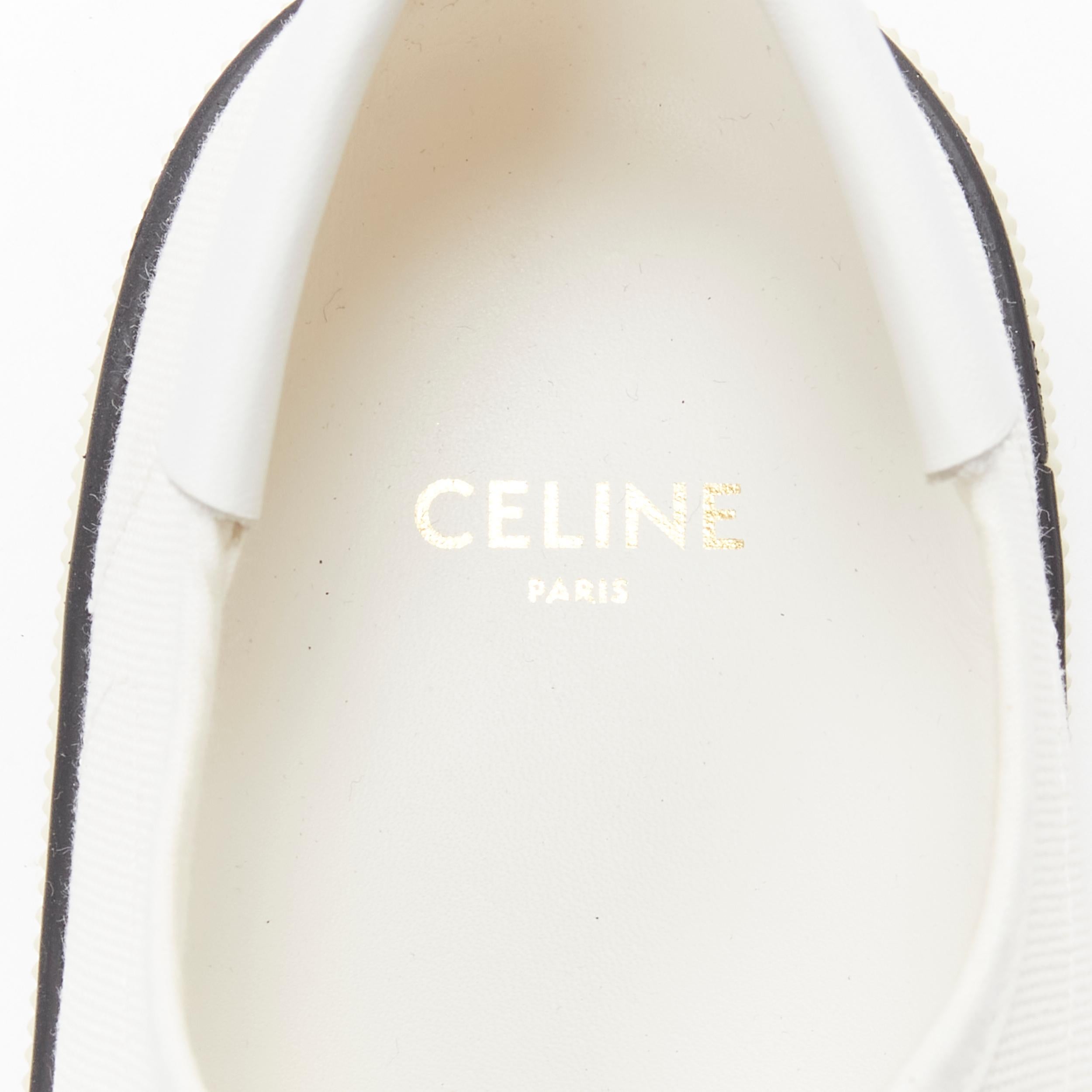 CELINE Hedi Slimane white canvas cream rubber toe cap low top sneaker EU37 5