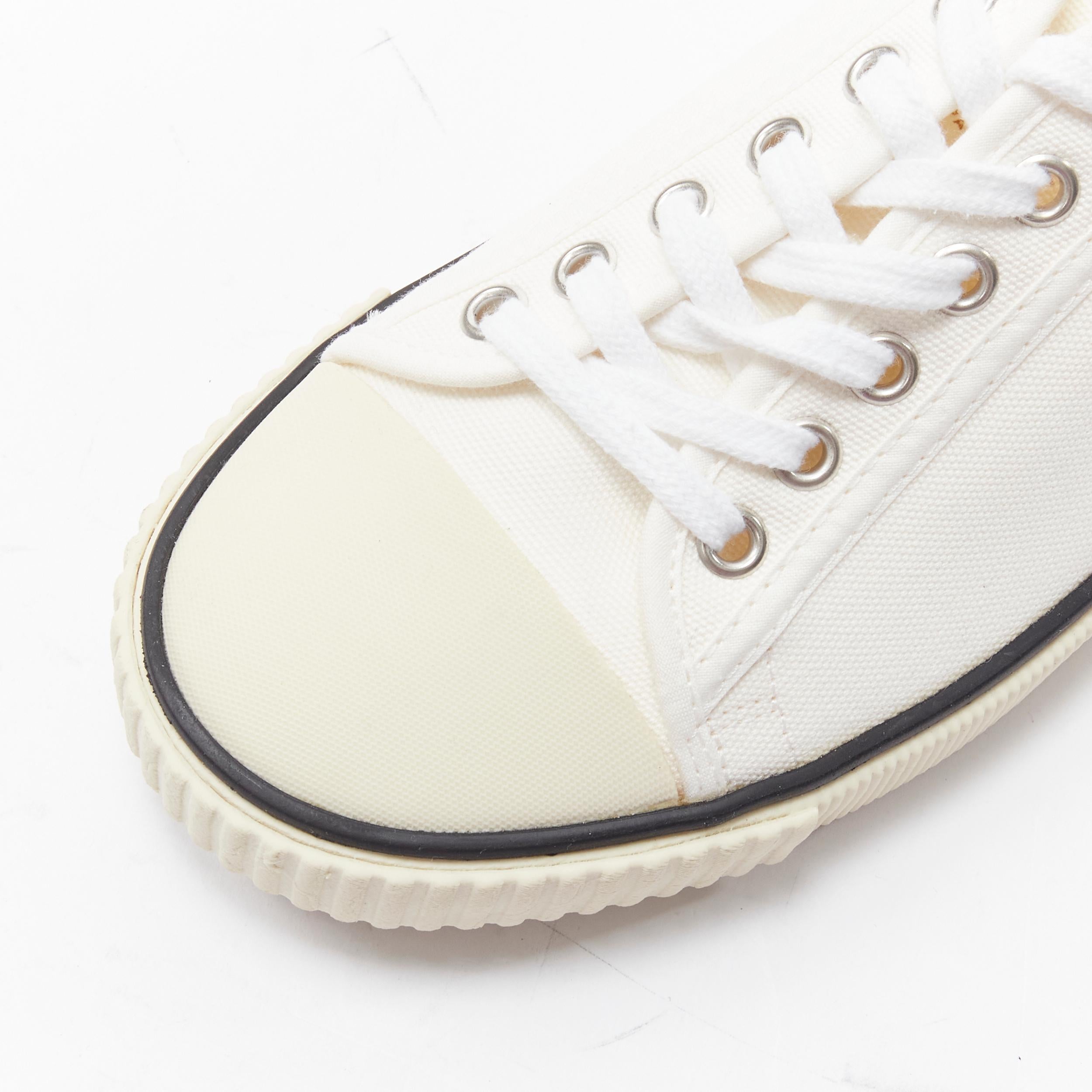 CELINE Hedi Slimane white canvas cream rubber toe cap low top sneaker EU37 3