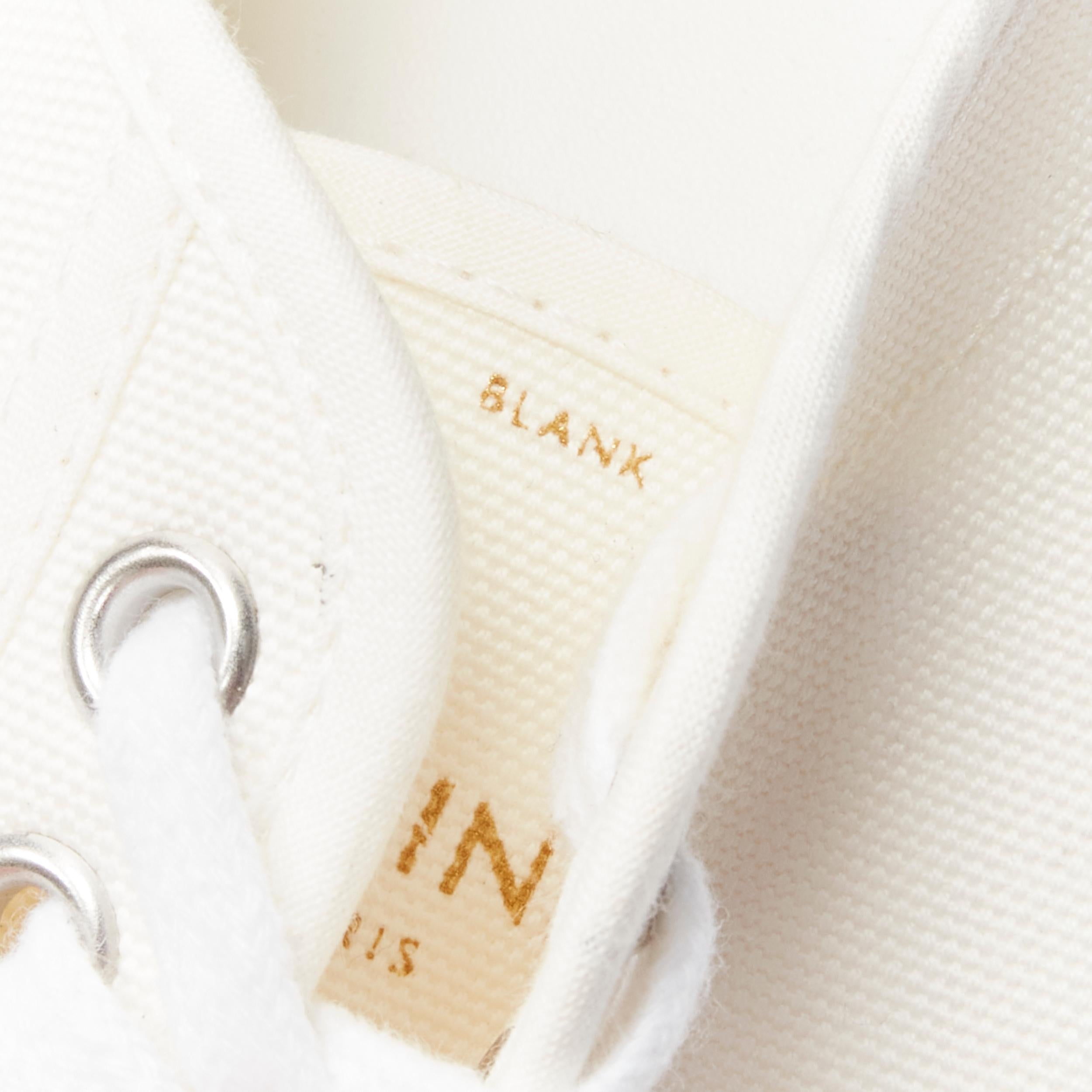 CELINE Hedi Slimane white canvas cream rubber toe cap low top sneaker EU37 4
