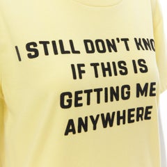 CELINE Hedi Slimane yellow cotton slogan print tshirt S
