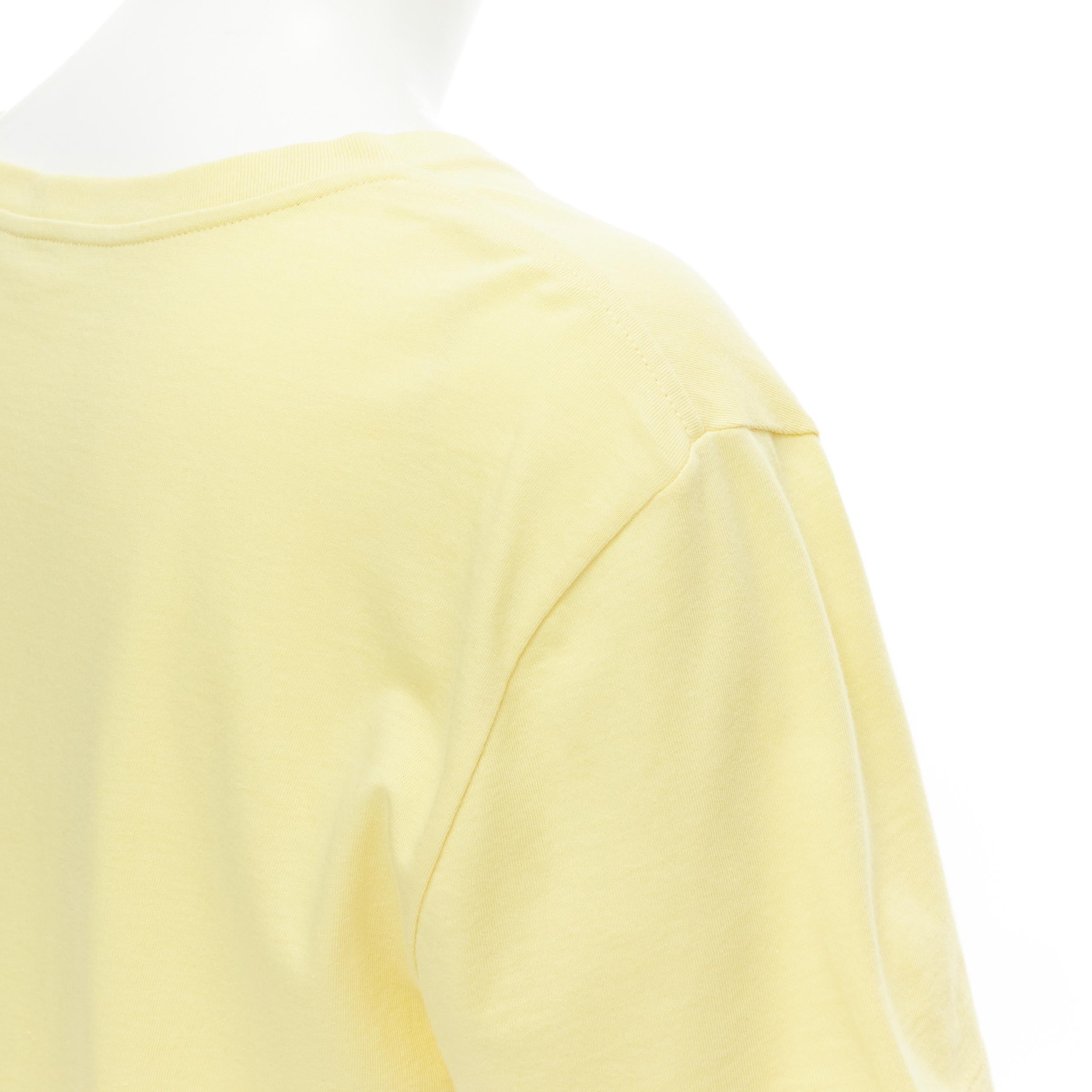 White CELINE Hedi Slimane yellow cotton slogan print tshirt S