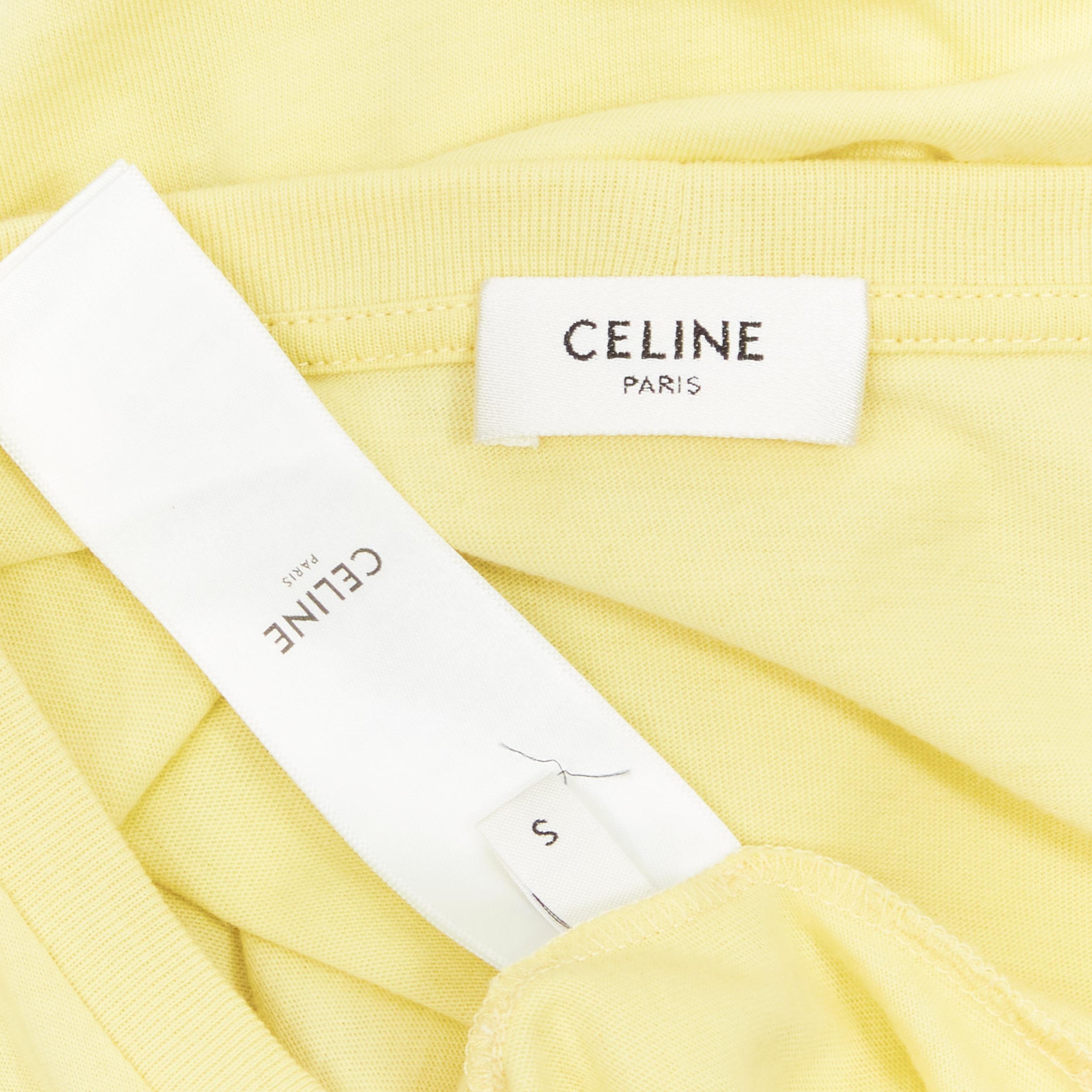 CELINE Hedi Slimane yellow cotton slogan print tshirt S In Excellent Condition In Hong Kong, NT