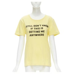 CELINE Hedi Slimane yellow cotton slogan print tshirt S