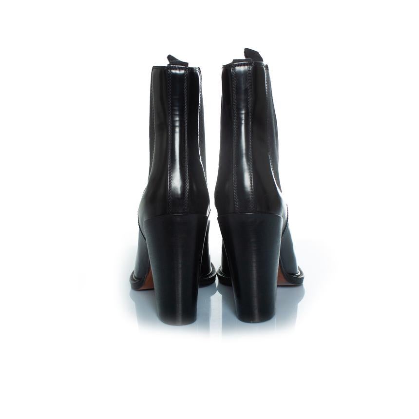 Celine, High shine leather Chelsea boots For Sale 1