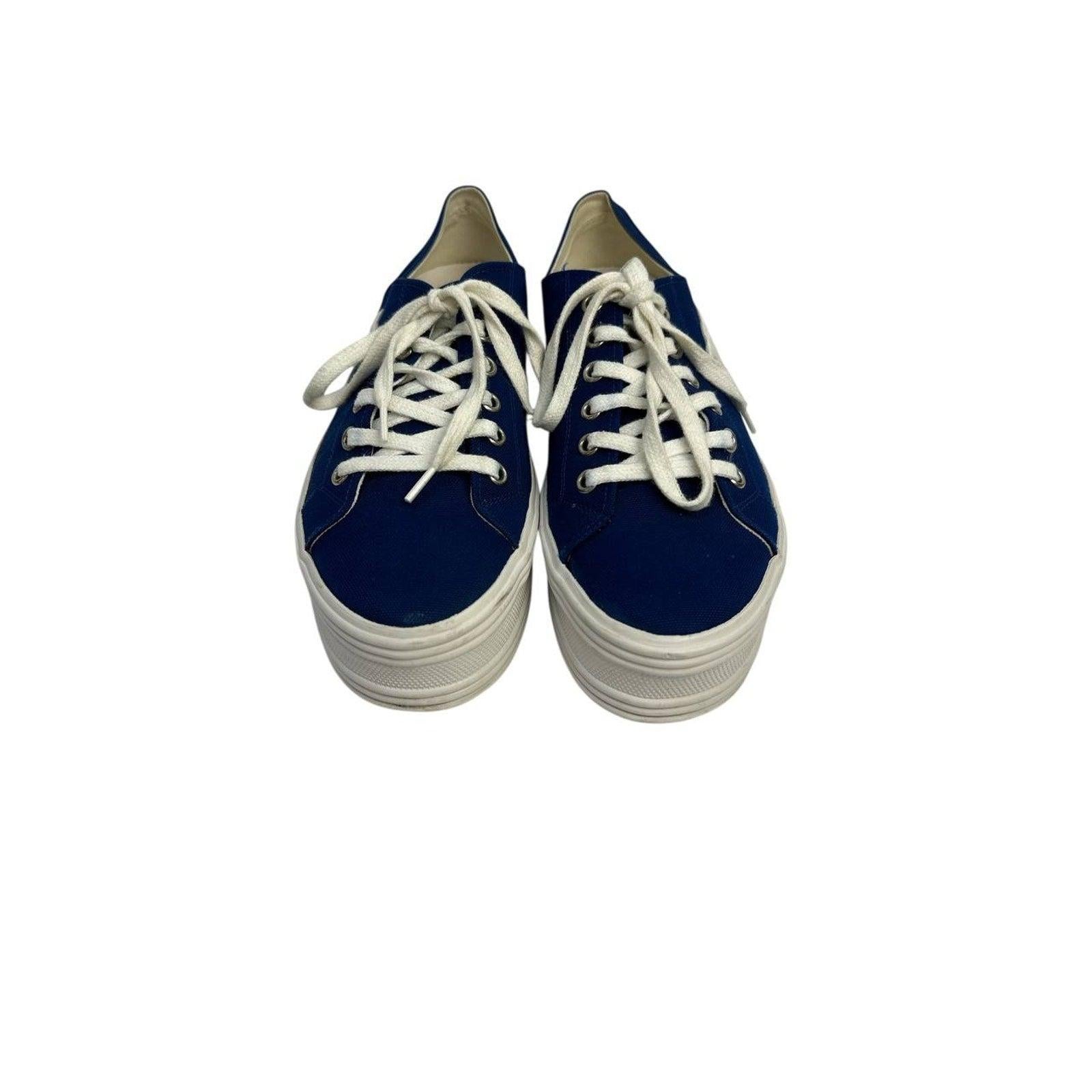 Gris Celine - Baskets à semelle haute en textile marine avec logo Sz.38 en vente