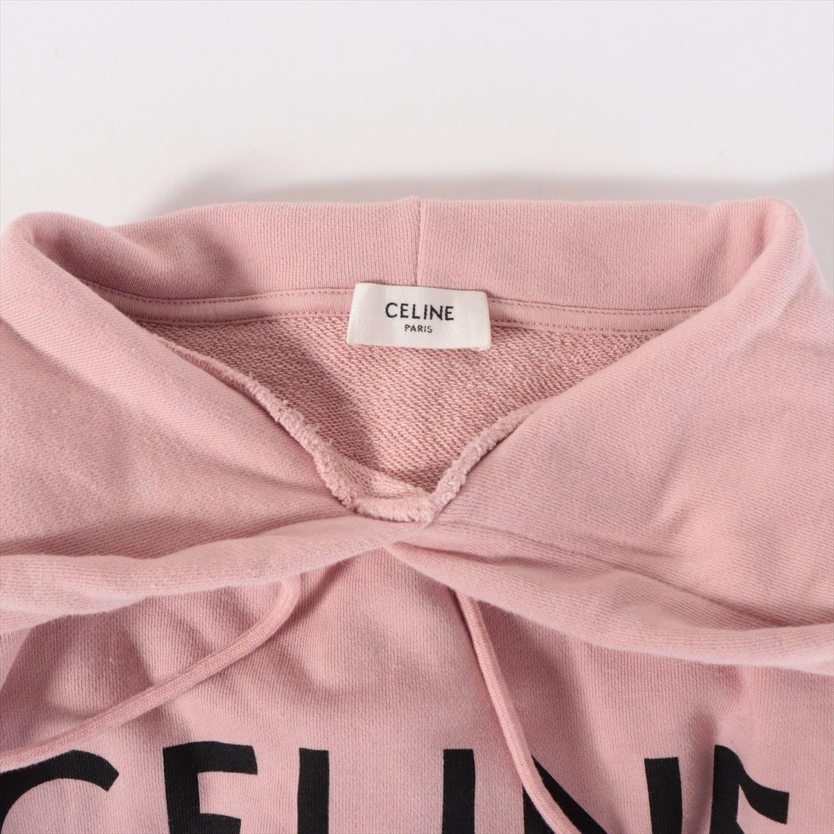 Celine Hoodie Sweatshirt Cotton Pink In Good Condition In Humacao, PR