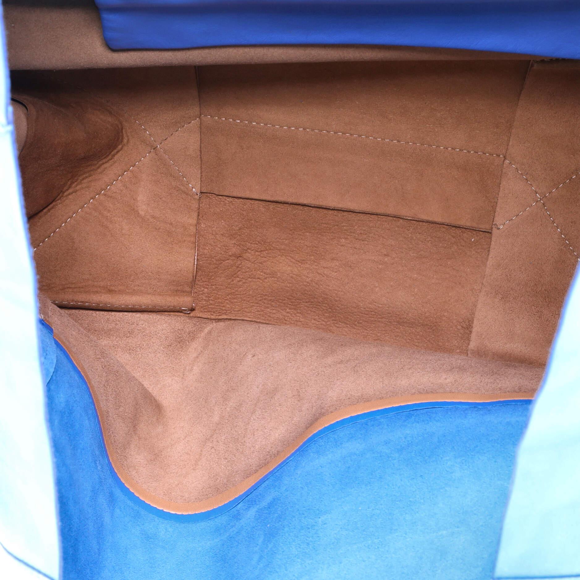 Blue Celine Horizontal Bi-Cabas Tote Leather Large