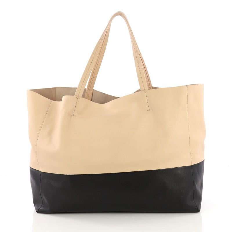 Celine Horizontal Bi-Cabas Tote Leather Large In Good Condition In NY, NY