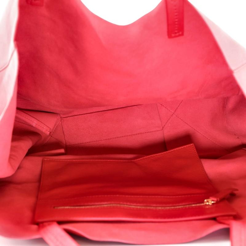 Red Celine Horizontal Cabas Tote Leather Large
