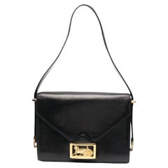 Vintage Celine Horsebit Box Black Shoulder Bag